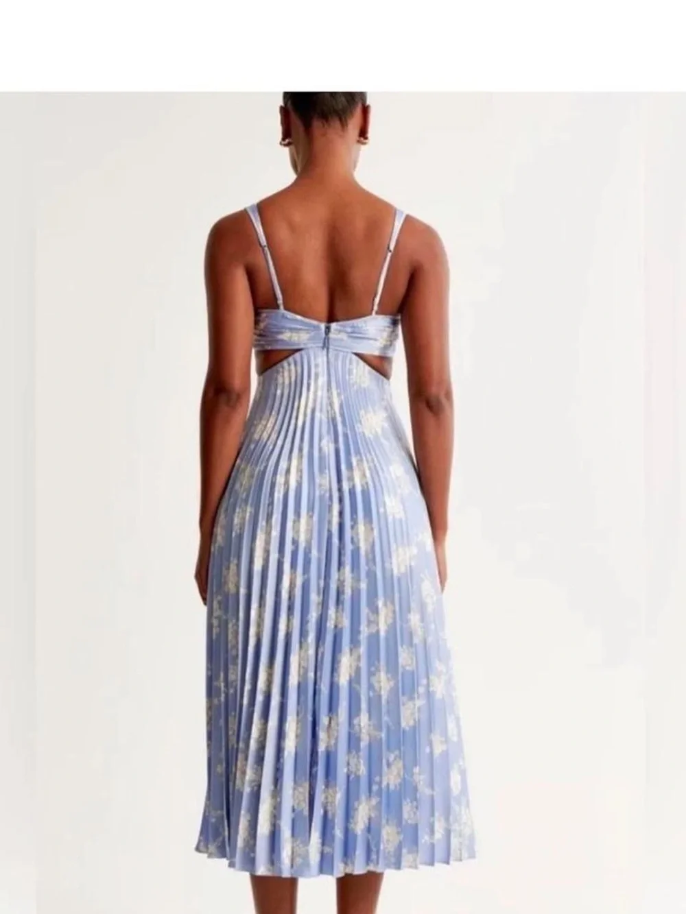 Abercrombie & Fitch Light Lavender Floral Cutout Maxi Dress
